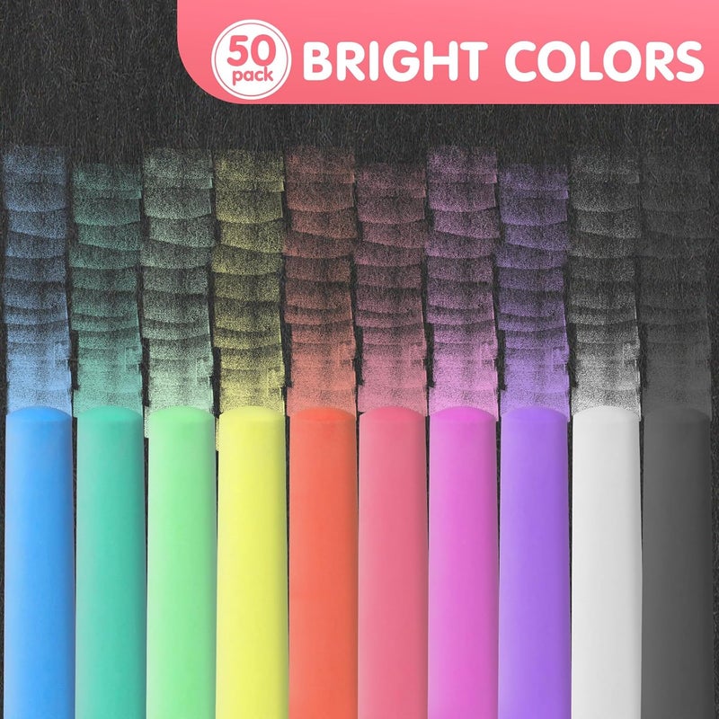 FELIZROCA 50 Pack Washable Sidewalk Chalks for Kids Non-Toxic Jumbo Chalk for Outdoor Art Play, Colored Chalk for Painting on Chalkboard, Blackboard and Playground (Red) - Image 4